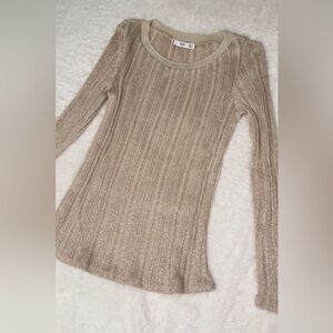 MNG Woman Gold Fitted Long Sleeve